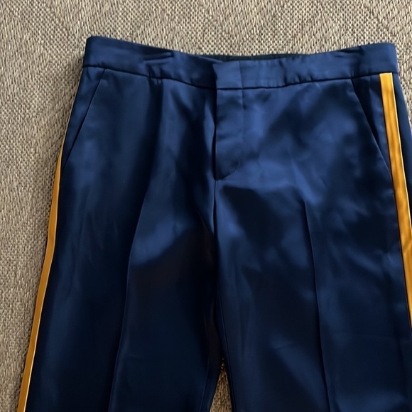 Gucci Heavy Satin Women’s Trousers Navy with Gold Stripe - Picture 4 of 17